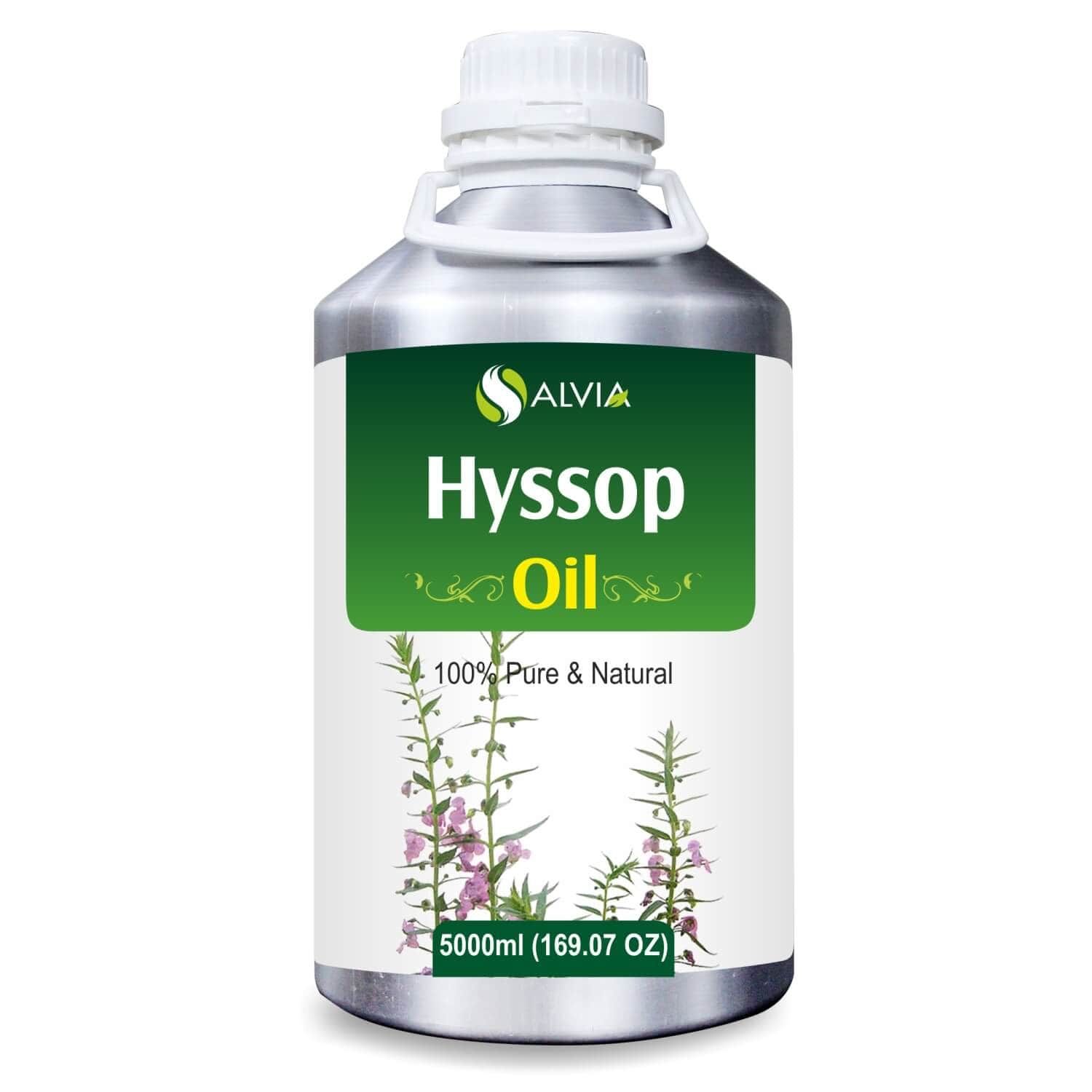 Salvia Natural Essential Oils 5000ml Hyssop Oil (Hyssopus Officinalis) Pure Natural Essential Oil Prevents Hair Loss, Soothes Mild Skin Condition, Reduces Muscle Spasms